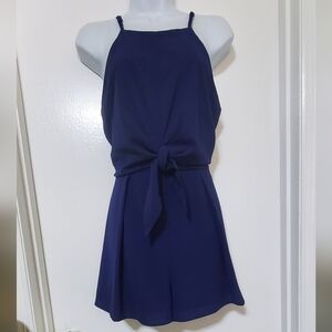 She + Sky Navy Blue Romper. Size L